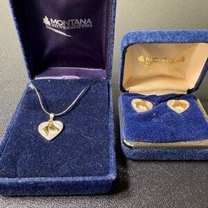 Montana Silversmith Heart Shaped Horse Necklace & Earring Set